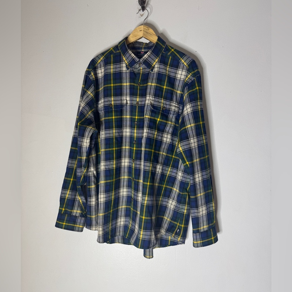 Vineyard Vines Performance Mens XXL Crosby Shirt Long Sleeve Plaid Blue Green